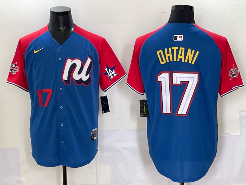 Men Los Angeles Dodgers #17 Ohtani Blue Nike 2025 MLB All star Jersey style 009->pittsburgh steelers->NFL Jersey